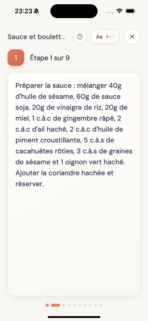 Mode cuisine étape par étape